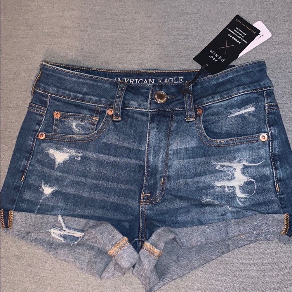American Eagle Hi-Rise Shortie Shorts 4-NEW w Tags